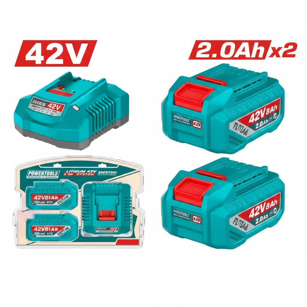 Total 42V Lithium-Ion Battery and Charger Kit TFBCPM20221 – Best Price in Karachi | Buy Power Tools Online Pakistan