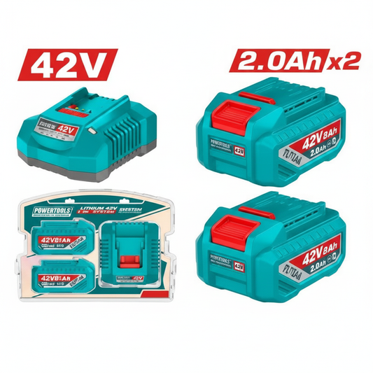 Total 42V Lithium-Ion Battery and Charger Kit TFBCPM20221 – Best Price in Karachi | Buy Power Tools Online Pakistan