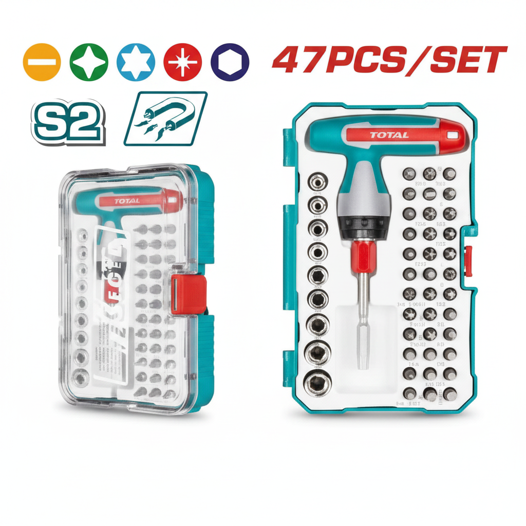 47 Pcs T-Handle Wrench Screwdriver Set TACSD30476 – Professional Tool Kit Available in Karachi
