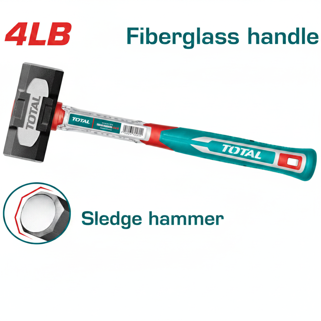 Heavy Duty 4LB Drop-Forged Sledge Hammer with Fiberglass Handle – Buy in Karachi