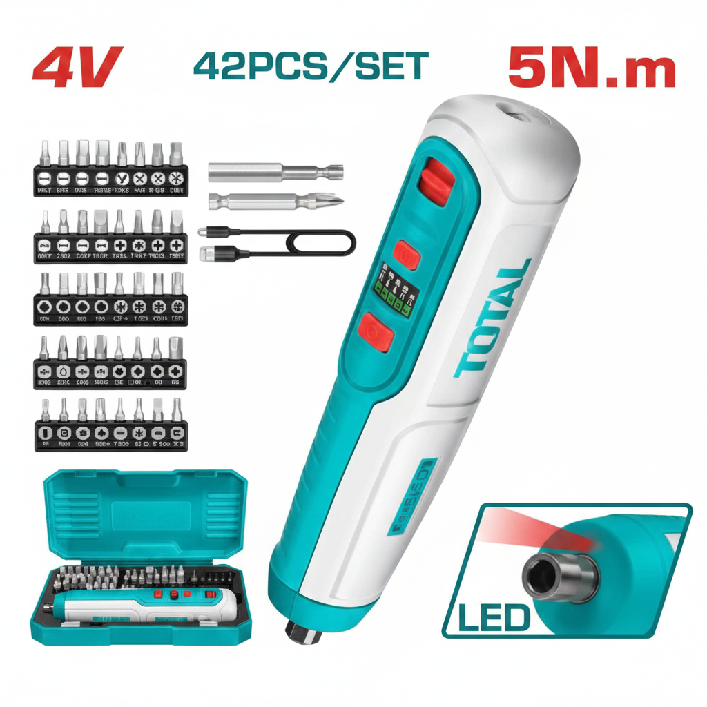4V Cordless Screwdriver Set TSDLI0403 with 40-Piece Bit Kit – Buy Online in Karachi | Offers Wala
