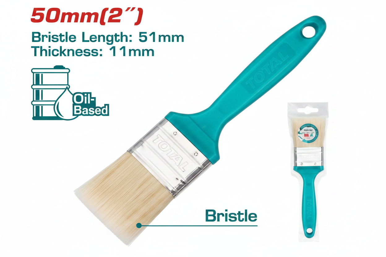 8Pcs Oil-Based Paint Brush Set THT846026 – 2 inch, 51mm Bristle, 11mm Thick, Teal Plastic Handle – Buy in Karachi