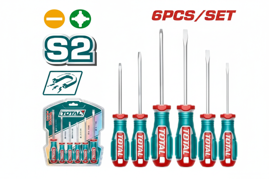 6 Pcs Professional Screwdriver Set TKSDS0626 – S2 Steel Blades, Ergonomic Handle | Buy in Karachi
