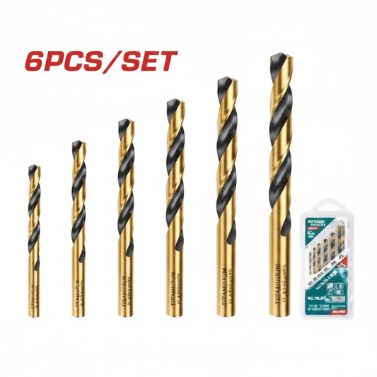 HSS Twist Drill Bits Set 6pcs 2mm to 8mm – High Speed Steel Titanium Coated Drill Bit Set for Metal Wood in Karachi