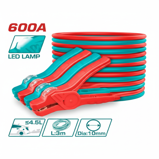 600 AMP Booster Cable with LED Lamp for Cars in Karachi – Heavy Duty Jump Start Cable Available at Offers Wala Karachi