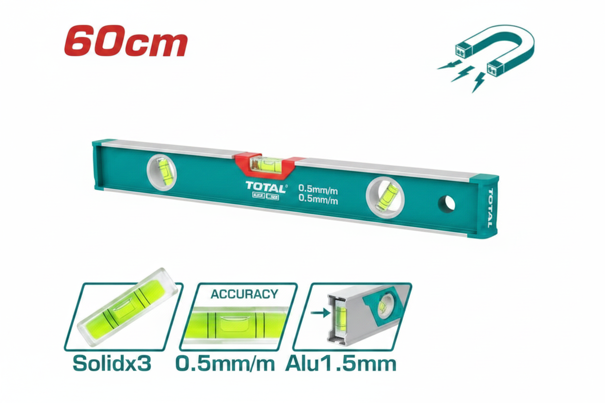 TMT26086M 60cm Magnetic Spirit Level with Powerful Magnets – Buy Online in Karachi | Offers Wala
