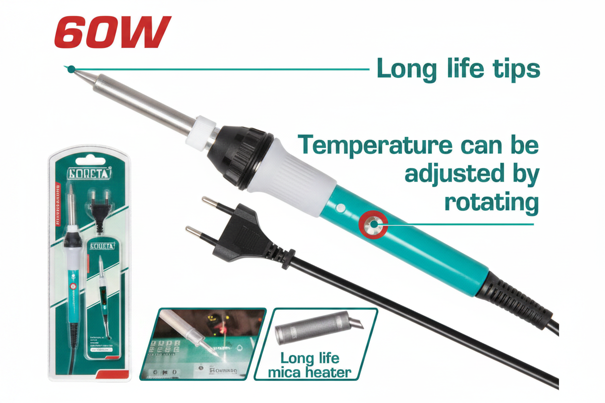 60W Electric Soldering Iron TET160831 – Buy Online in Karachi | Adjustable Temperature, Ceramic Heating Element | Offers Wala