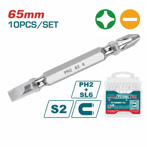 PH2 SL6.0 Double End Magnetic Screwdriver Bit Set 10pcs 65mm – Buy Power Tool Bits in Karachi Pakistan