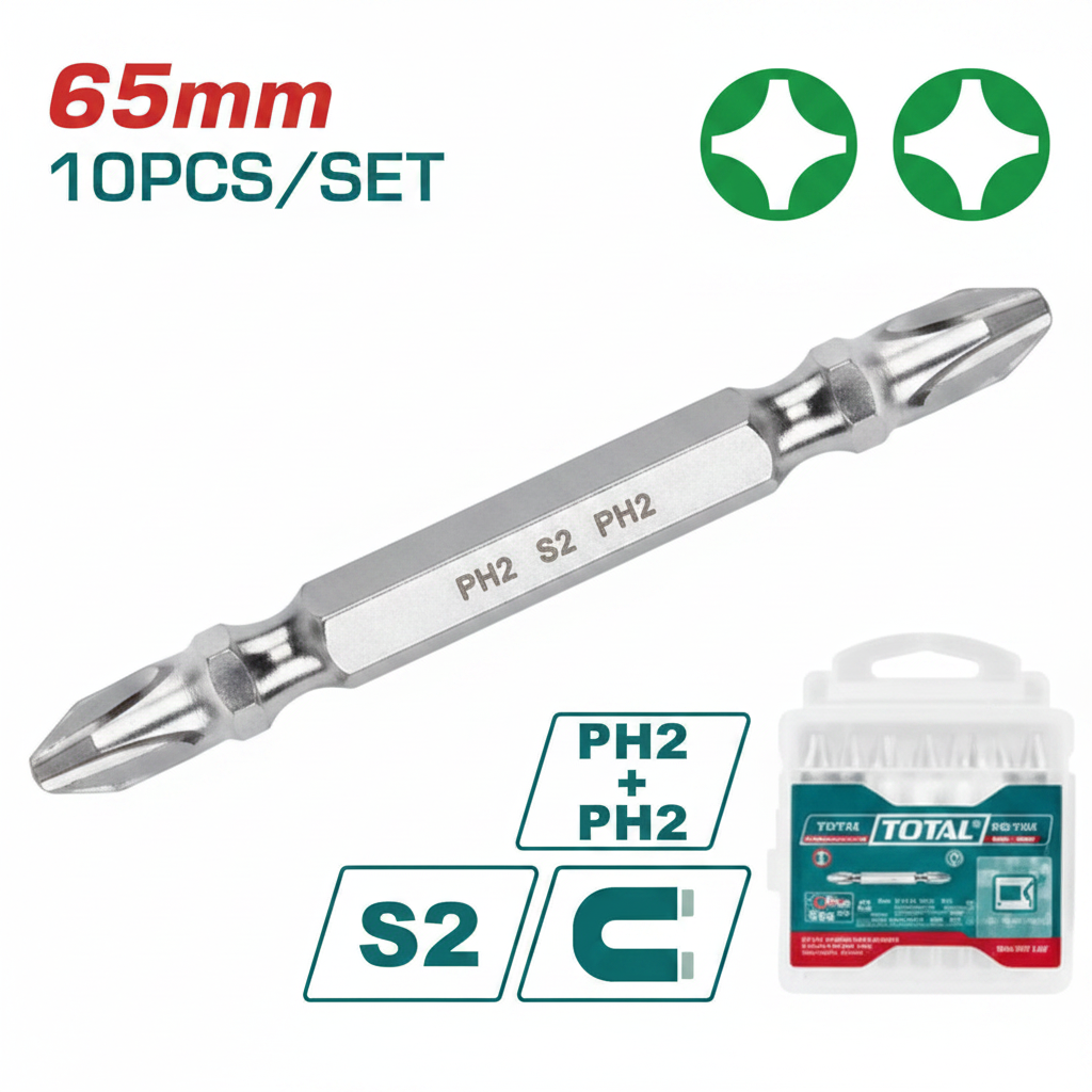 PH2 Double End Screwdriver Bits Set 65mm S2 Steel 10pcs – Buy in Karachi Pakistan