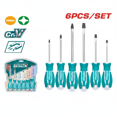 6 Pcs CR-V Screwdriver Set THT250606 – Phillips & Slotted Hand Tools | Buy in Karachi