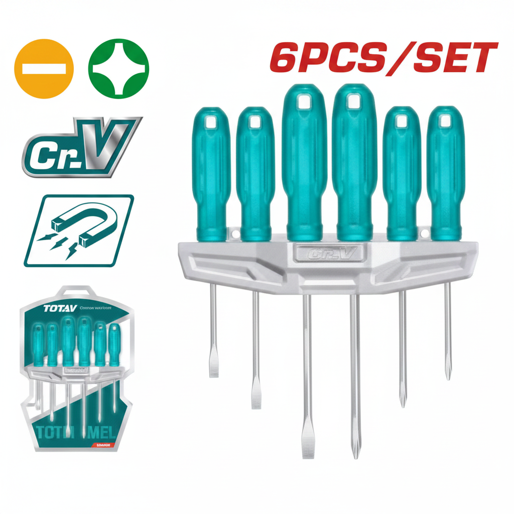 6 Pcs Professional Screwdriver Set THTDC250601 Cr-V Steel – Buy Online in Karachi