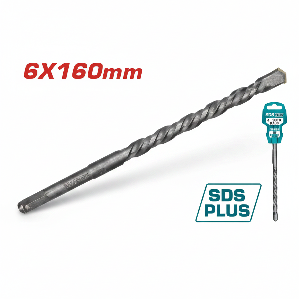 6x160mm SDS Plus Drill Bit for Rotary Hammer Drill – Available in Karachi