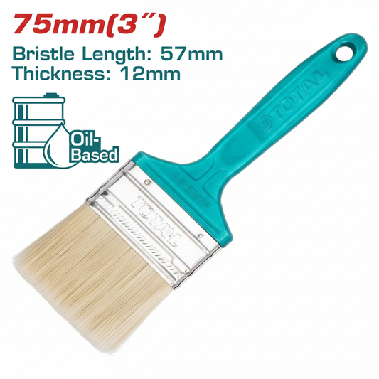 Total THT846036 3-inch oil-based paint brush with teal plastic handle, 57mm bristle length, 12mm thickness – available in Karachi at Offers Wala