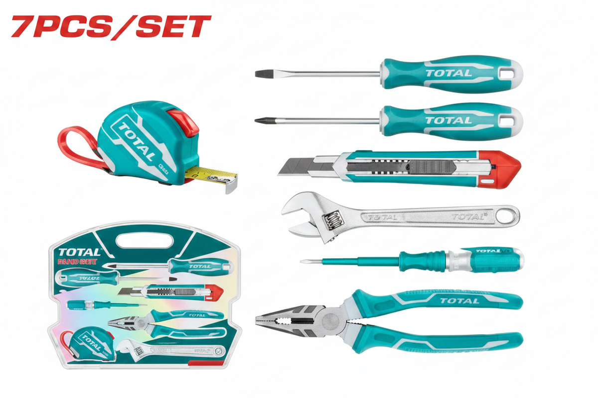 7Pcs Hand Tools Set Karachi – Pliers, Wrench, Screwdrivers & Measuring Tape Kit | Offers Wala