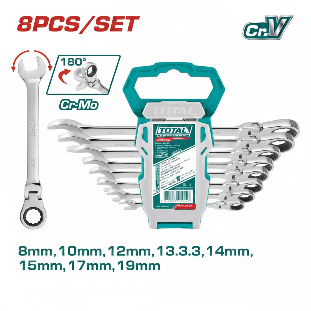 Flexible Ratchet Spanner Set 8pcs – Buy Online in Karachi | Hand Tools Pakistan