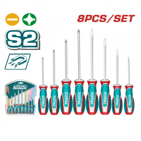 8 Pcs S2 Steel Screwdriver Set TKSDS0846 – Flathead & Phillips | Buy in Karachi