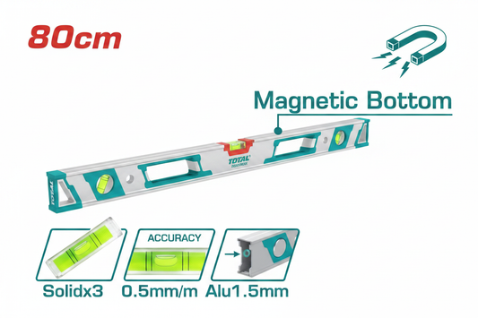 Total TMT28086M 80cm Magnetic Spirit Level with 0.5mm/m Accuracy – Buy in Karachi
