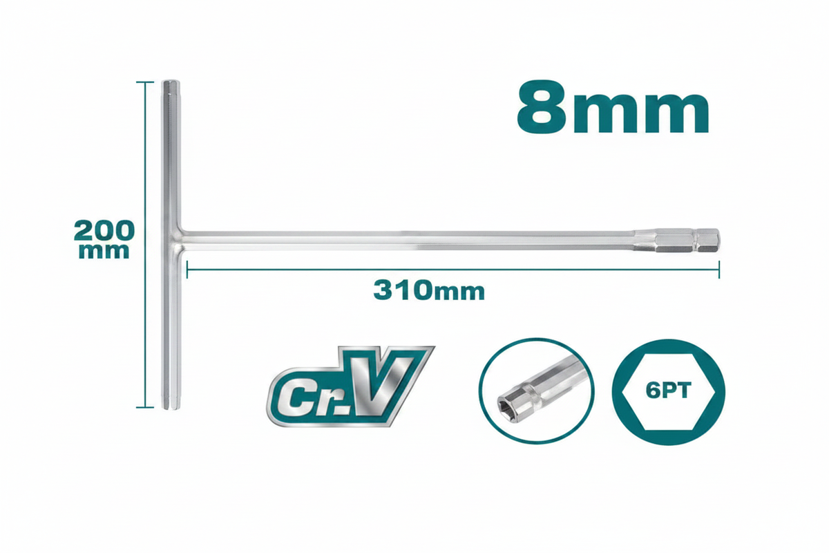 T-Handle Socket Wrench 8MM CR-V Chrome-Plated – Buy Online in Karachi | Offers Wala