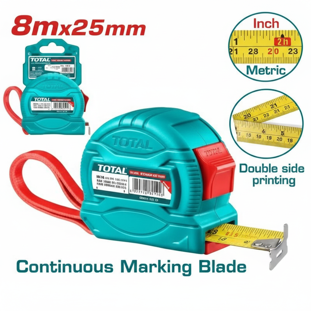 Steel Measuring Tape 8m x 25mm TMT34825 – Hardware Tool for Construction in Karachi