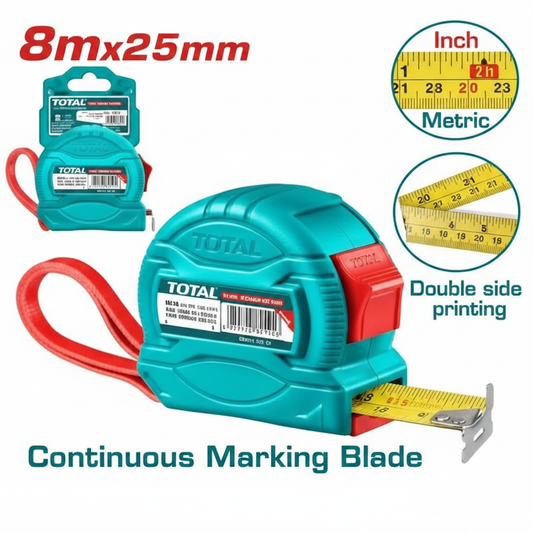 Steel Measuring Tape 8m x 25mm TMT34825 – Hardware Tool for Construction in Karachi