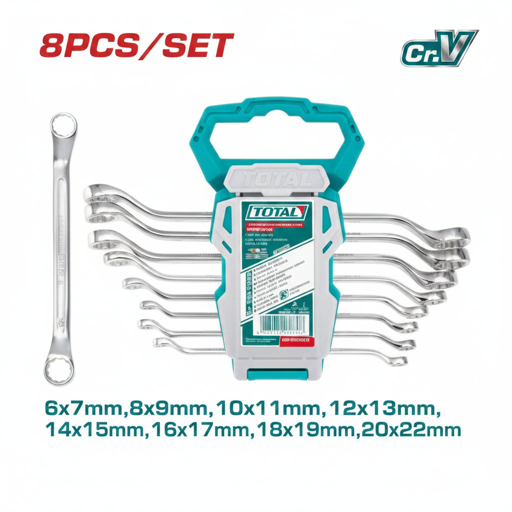 8Pcs Offset Ring Spanner Set THT102486 – Chrome Vanadium Hand Tool | Buy in Karachi