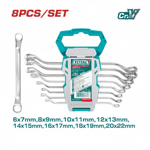 8Pcs Offset Ring Spanner Set THT102486 – Chrome Vanadium Hand Tool | Buy in Karachi