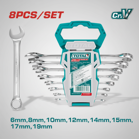 8Pcs Combination Spanner Set THT102286 – 6mm to 19mm Chrome Vanadium | Buy Hand Tools in Karachi
