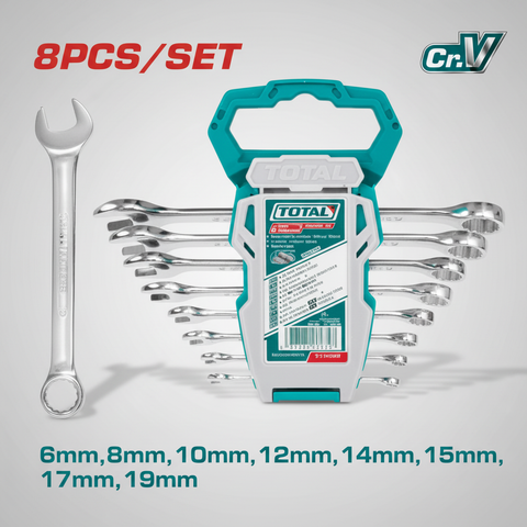 8Pcs Combination Spanner Set THT102286 – 6mm to 19mm Chrome Vanadium | Buy Hand Tools in Karachi