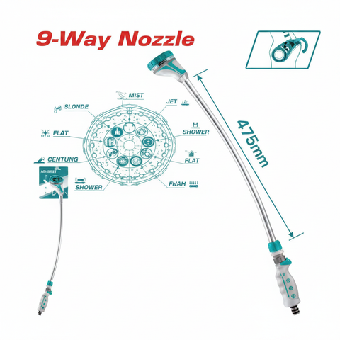 Water Wand 9-Pattern Garden Spray Nozzle THWW092 – Buy in Karachi