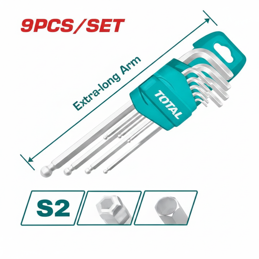 9Pcs Ball Point Hex Key Set THT106292 – Buy Online in Karachi Pakistan | Extra Long Arm Allen Wrench Set for Hardware & DIY Tools