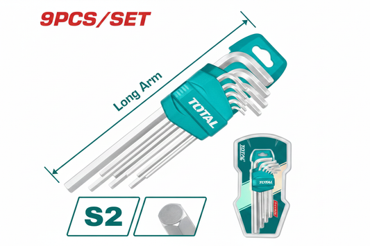 9Pcs Long Arm Hex Key Set Cr-V Steel 1.5-10mm – Buy in Karachi | Offers Wala