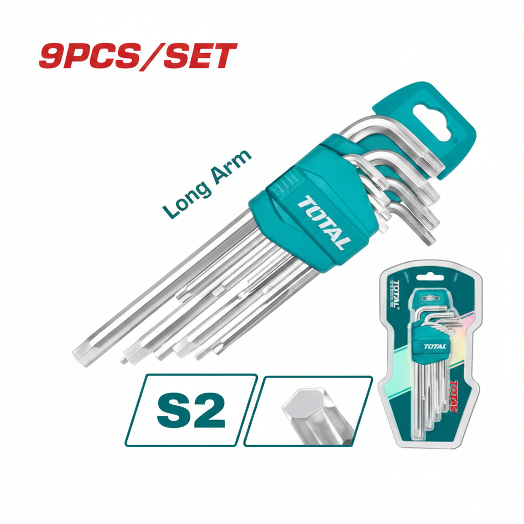 9pcs Torx Key Set T10 to T50 – Long Arm S2 Steel – Buy in Karachi
