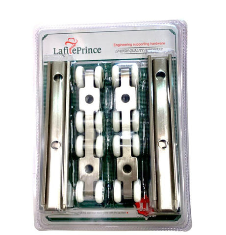 Verona Sliding Door Roller 8 Wheels – Stainless Steel | Mute Nylon Roller | Ultra Smooth | 2 Pcs Set