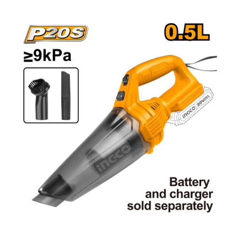 Ingco Cordless Handheld Vacuum Cleaner 20V P20S | 0.5L | ≥9kPa | CVLI201261