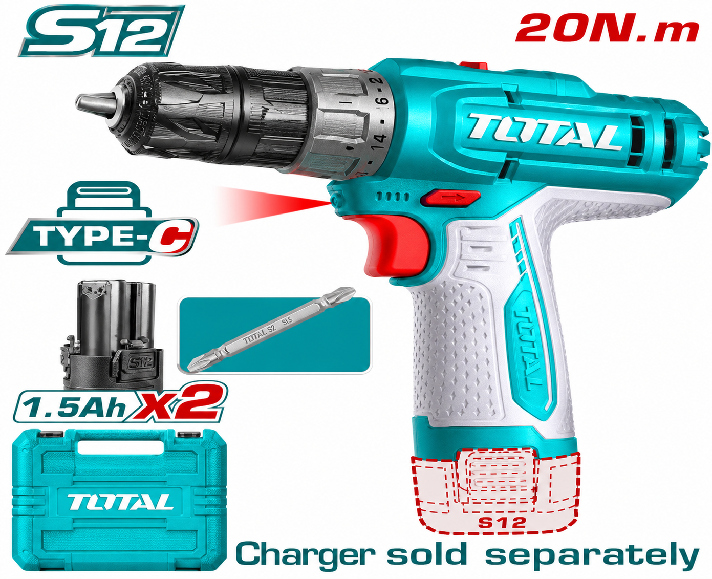 Cordless Drill TDLI12206 12V – Buy Online in Karachi | Offers Wala