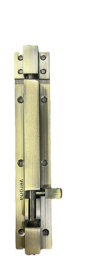 Verona Tower Bolt SQ 3/8 – Solid Brass | AB & SS Finish | 6 Sizes: 4″ to 24″ | Heavy Duty Door Bolt