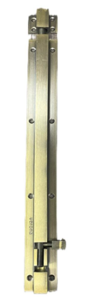 Verona Tower Bolt SQ 3/8 – Solid Brass | AB & SS Finish | 6 Sizes: 4″ to 24″ | Heavy Duty Door Bolt