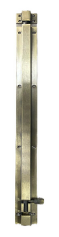 Verona Tower Bolt SQ 3/8 – Solid Brass | AB & SS Finish | 6 Sizes: 4″ to 24″ | Heavy Duty Door Bolt