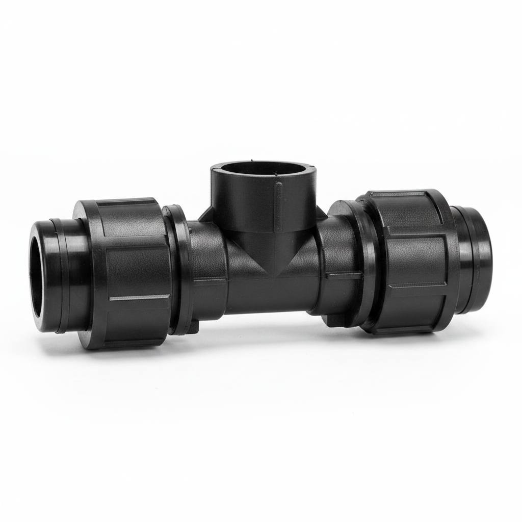 Black Compression Female Tee Fitting Threaded – Plumbing Fittings Karachi Delivery