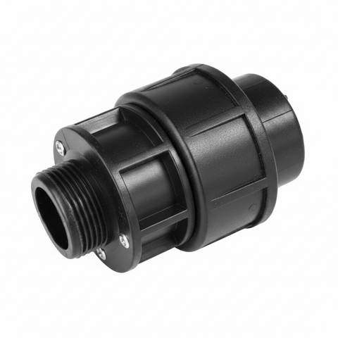 Black Compression Adaptor Fitting for HDPE PVC Pipes – Buy in Karachi