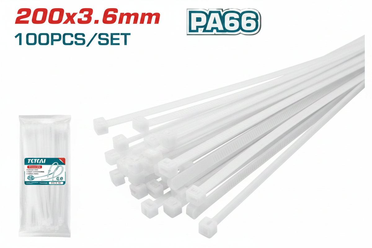 PA66 Nylon Cable Ties 200x3.6mm 100pcs Set - Buy in Karachi Pakistan