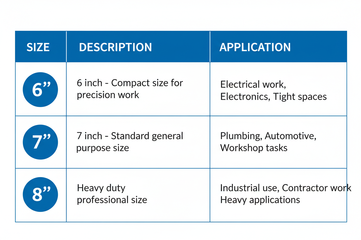 Complete size specifications