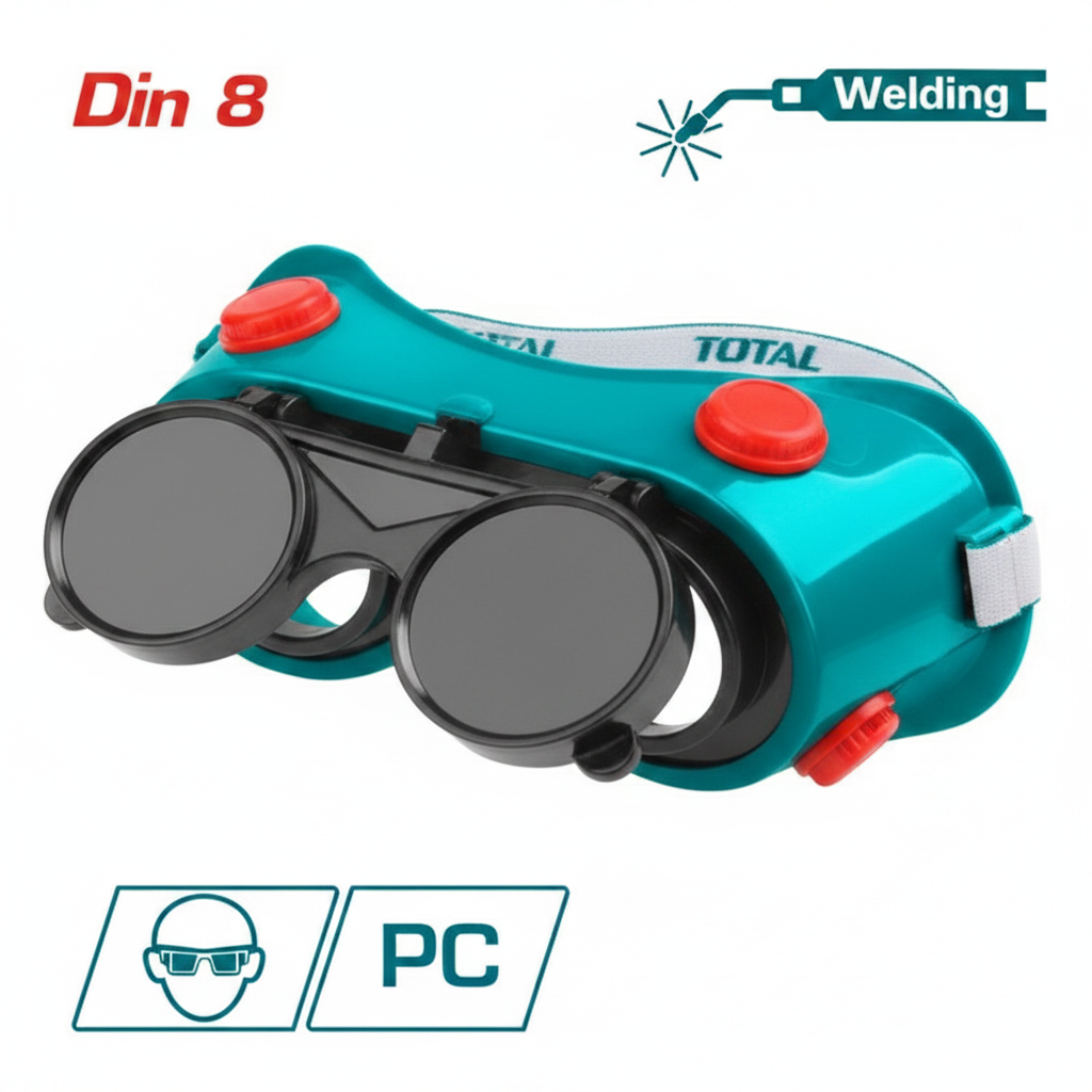 TOTAL Din 8 Welding Goggles TSP303 with flip-up dark shade lenses – Buy in Karachi | COD Available
