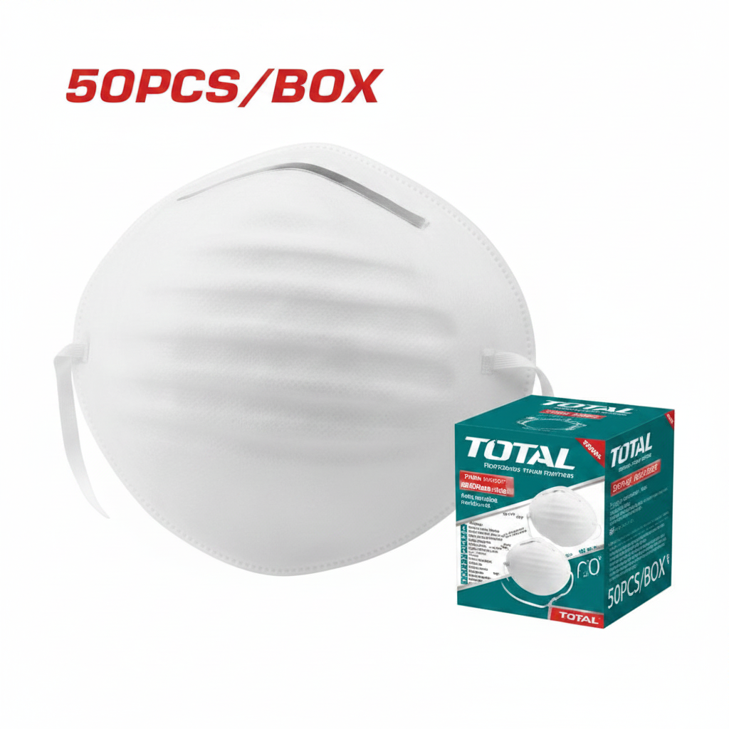 Total Dust Respirator Mask 50PCS Box - Safety Face Mask for Construction & Industrial Use in Karachi