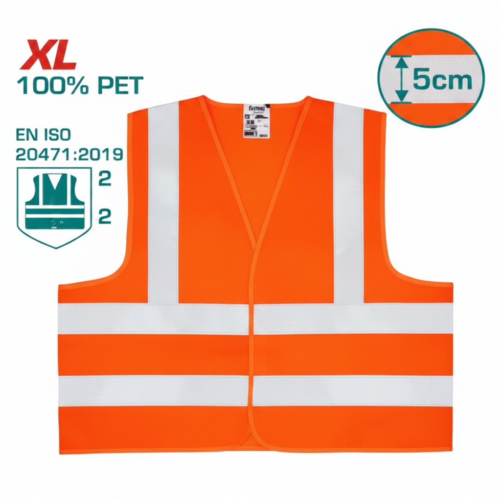 Reflection Vest TSP503 fluorescent orange EN471 Class 2 high visibility safety waistcoat Karachi