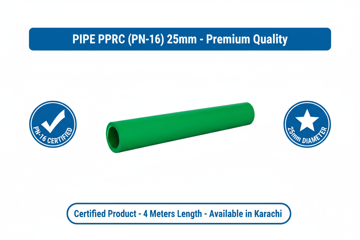 Pipe PPRC PN-16 25mm Quality Certification