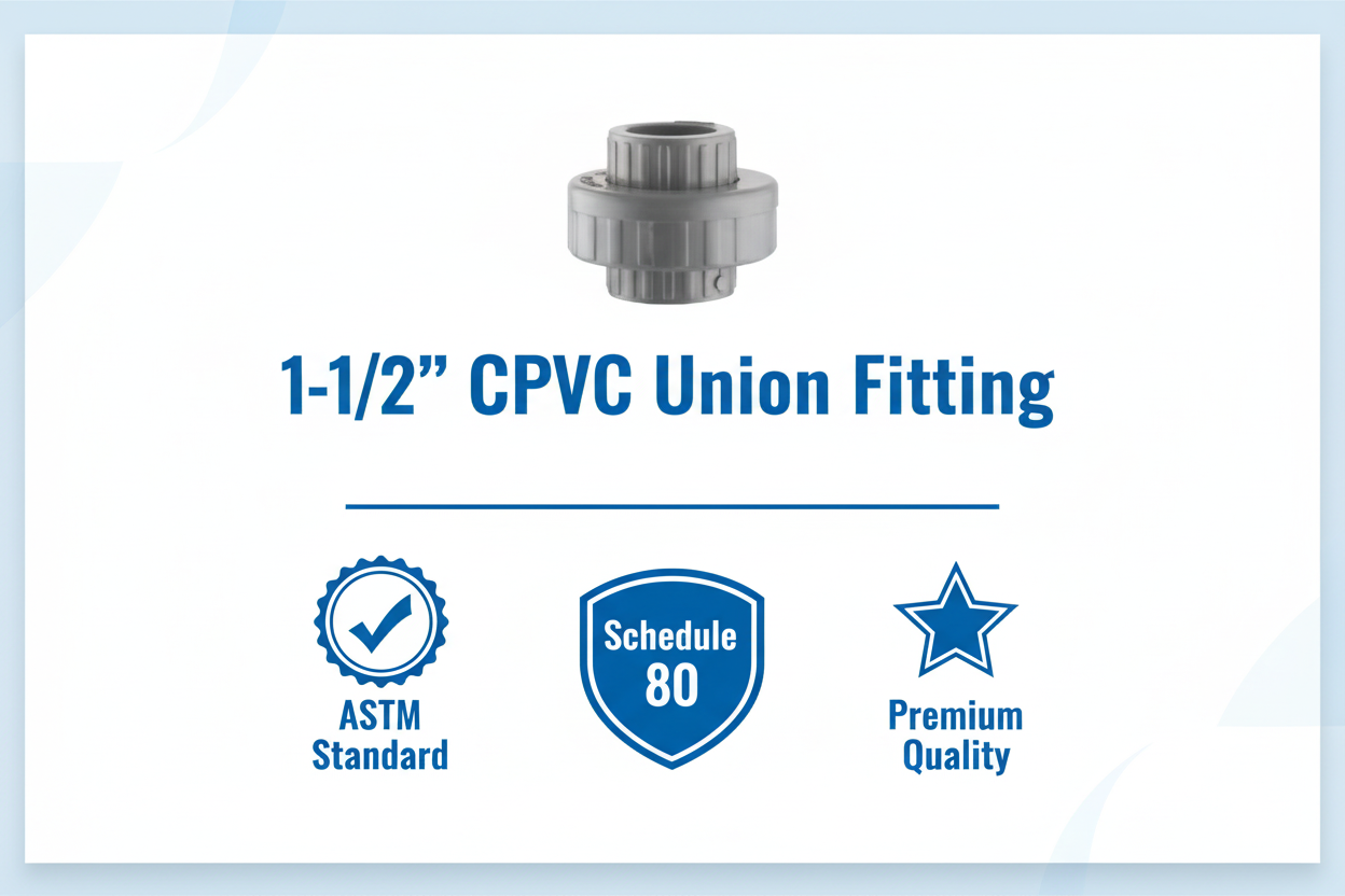 CPVC Union Fitting - ASTM SCH-80 Schedule 80 Premium Quality