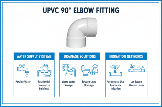 UPVC Elbow 90° Applications - Water Supply, Drainage, Irrigation Systems