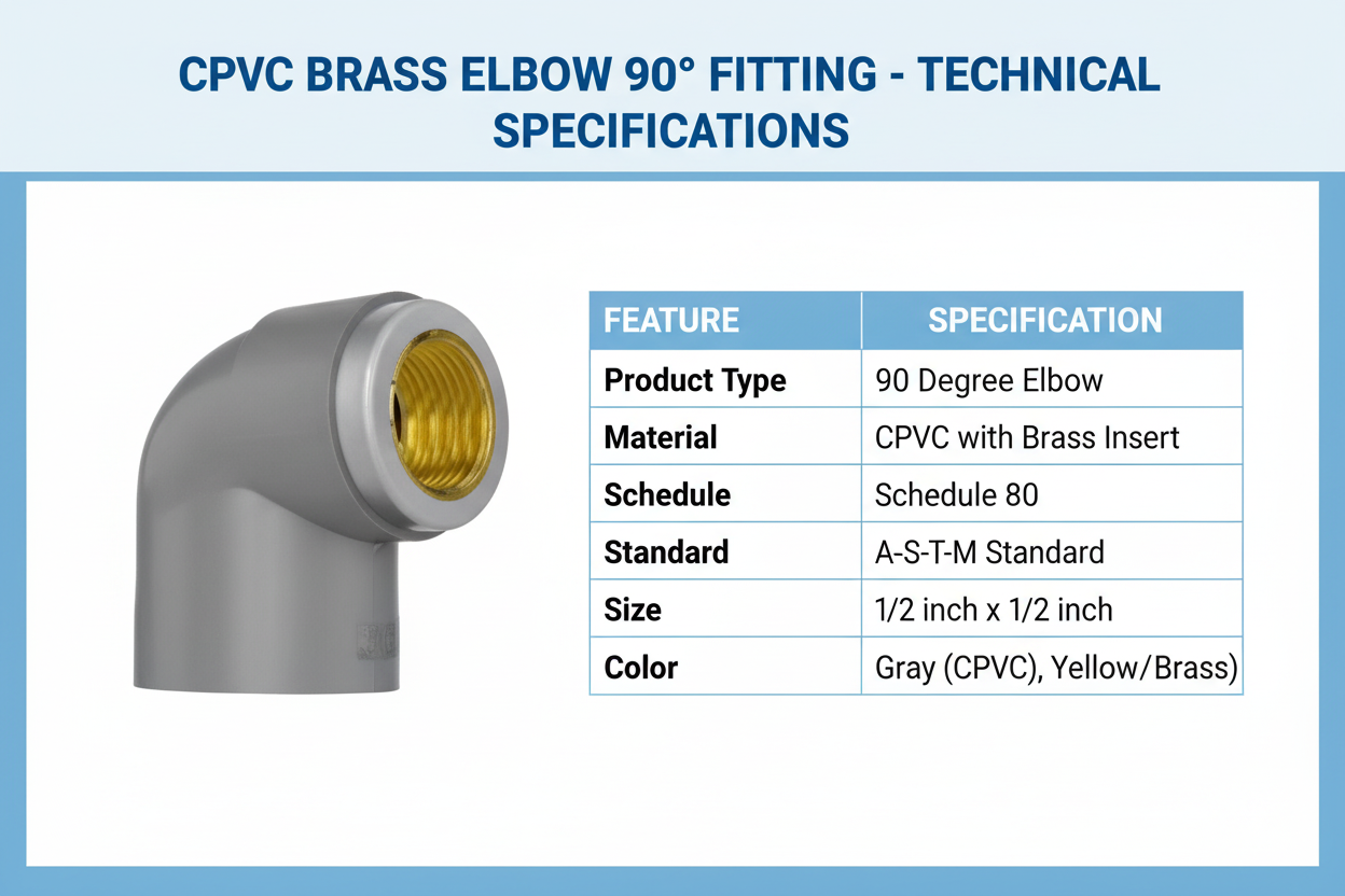 CPVC Brass Elbow Technical Specifications - Schedule 80, ASTM Standard