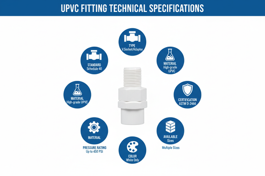 UPVC V.Socket/Adapter Technical Specifications - Schedule 40, ASTM D-2466